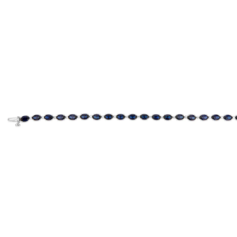Luminesce Lab Grown 1/2 Carat Diamond Bracelet with Created Sapphire in Sterling Silver - Image 2
