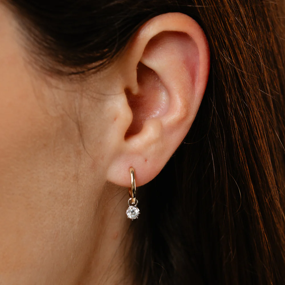 Luminesce Lab Grown 1/2 Carat Diamond Drop Earrings in 9ct Yellow Gold - Image 2