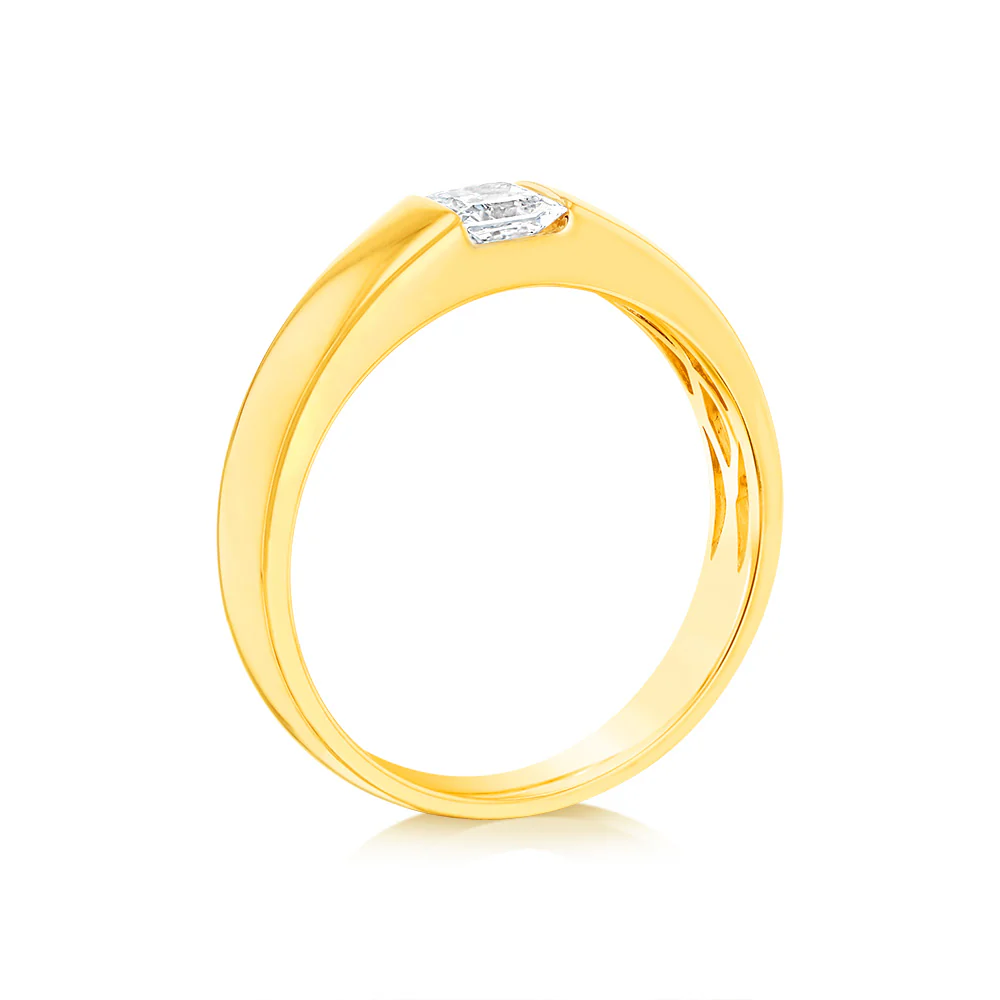 Luminesce Lab Grown 1/2 Carat Diamond Gents Ring in 9ct Yellow Gold - Image 3