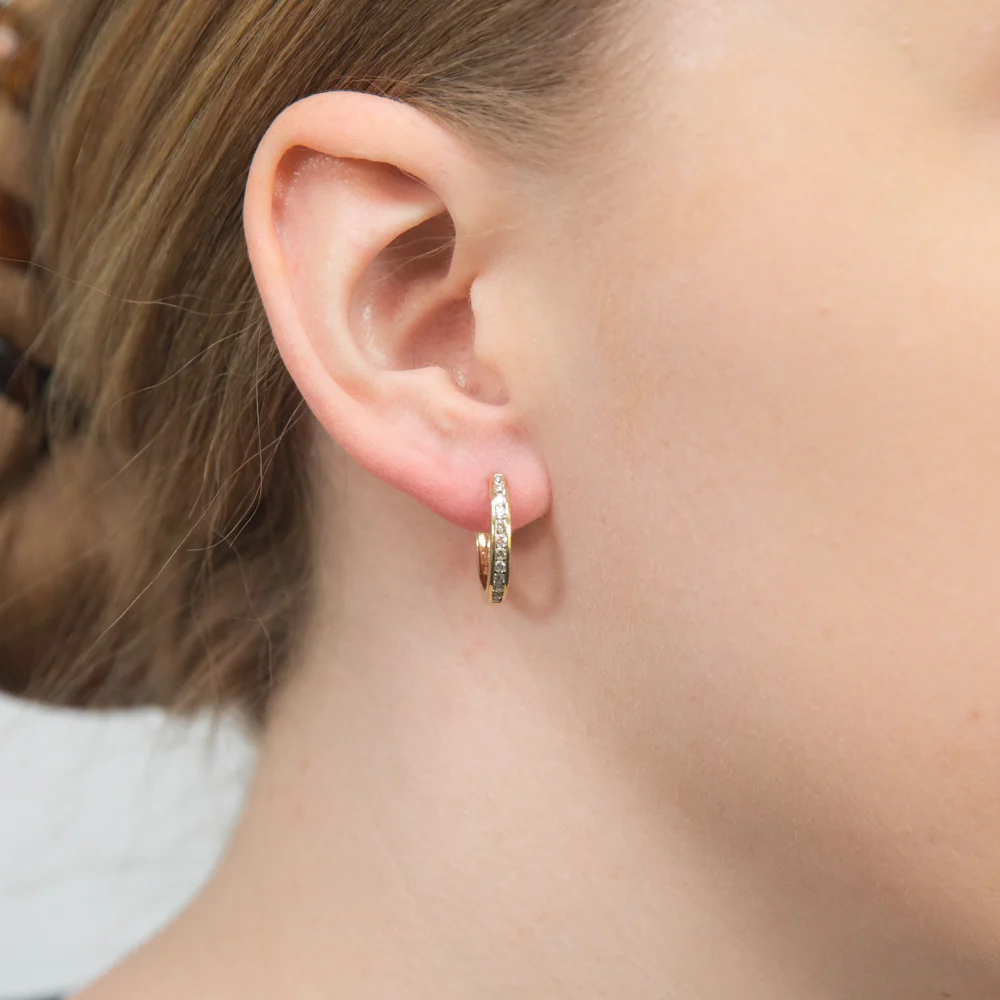 Luminesce Lab Grown 1/2 Carat Diamond Hoop Earring in 9ct Yellow Gold - Image 2
