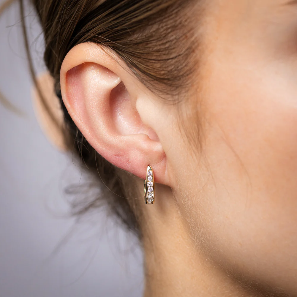 Luminesce Lab Grown 1/2 Carat Diamond Hoop Earrings in 9ct Yellow Gold - Image 2