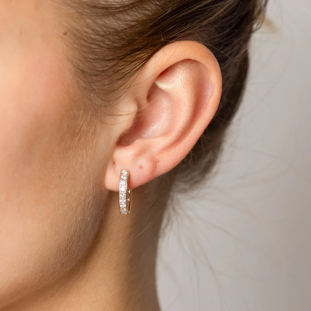 Luminesce Lab Grown 1/2 Carat Diamond Hoop Earrings in 9ct Yellow Gold - Image 2