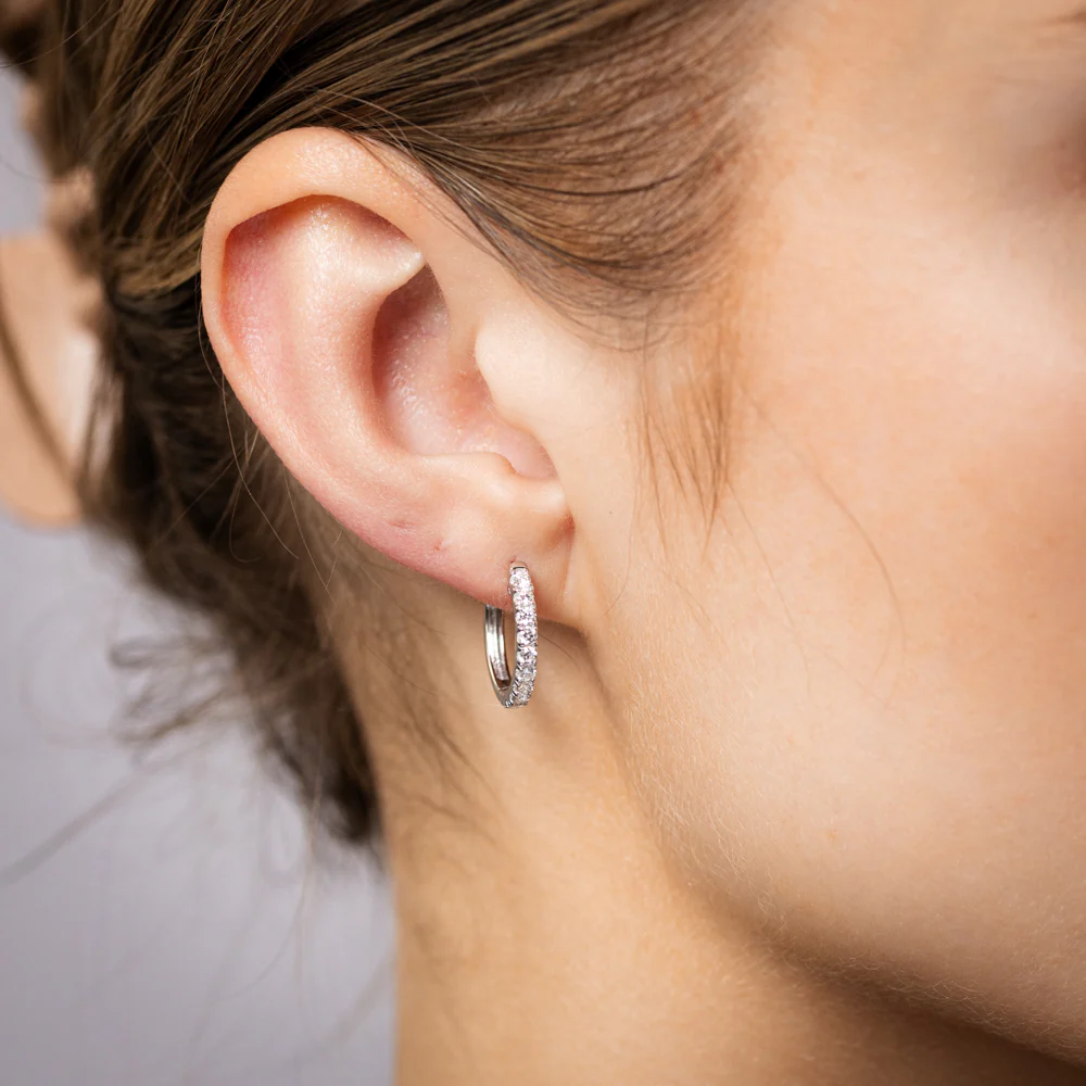 Luminesce Lab Grown 1/2 Carat Diamond Hoop Earrings in Sterling Silver - Image 2