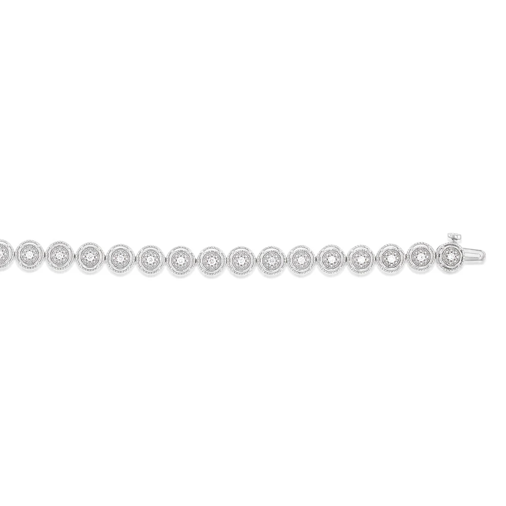 Luminesce Lab Grown 1/2 Carat Diamond in Sterling Silver Tennis Bracelet 18.4cm Length - Image 2