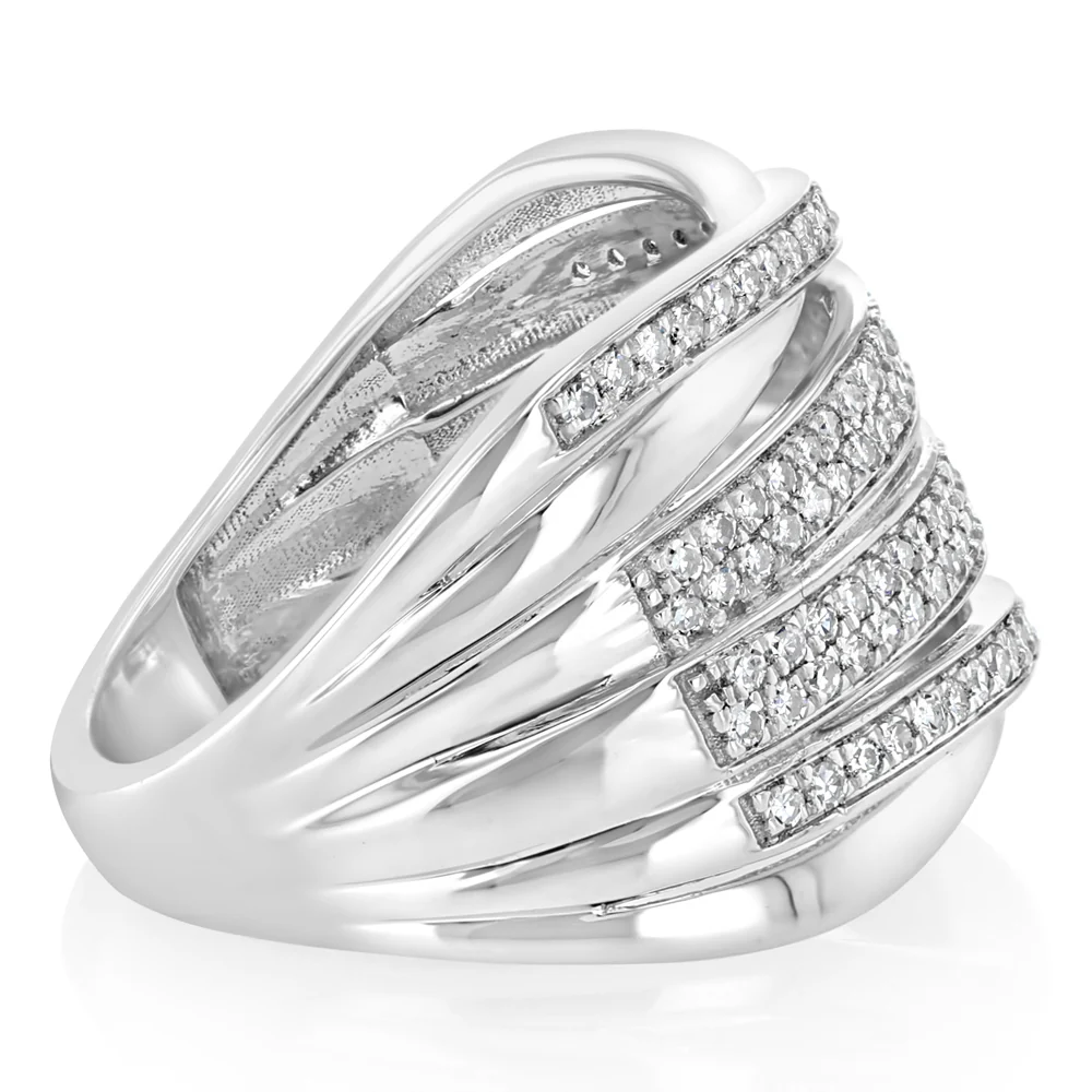 Luminesce Lab Grown 1/2 Carat Diamond Micro Pave Ring in Sterling Silver - Image 2