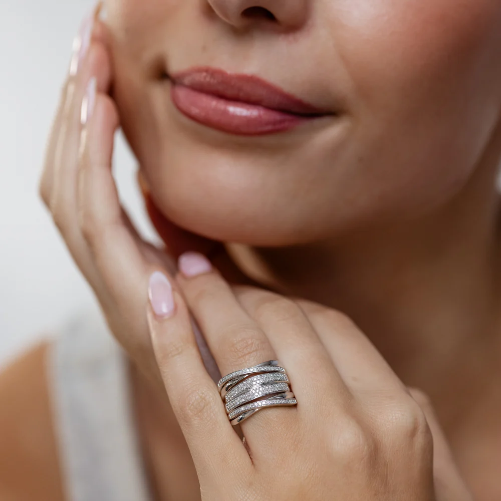 Luminesce Lab Grown 1/2 Carat Diamond Micro Pave Ring in Sterling Silver - Image 3
