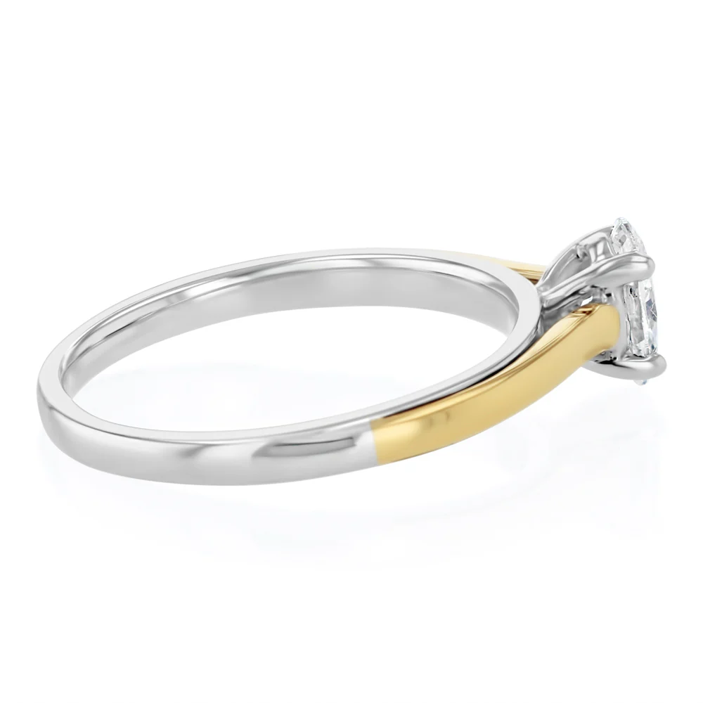 Luminesce Lab Grown 1/2 Carat Diamond Oval Ring in 9ct Yellow Gold and Sterling Silver - Image 2