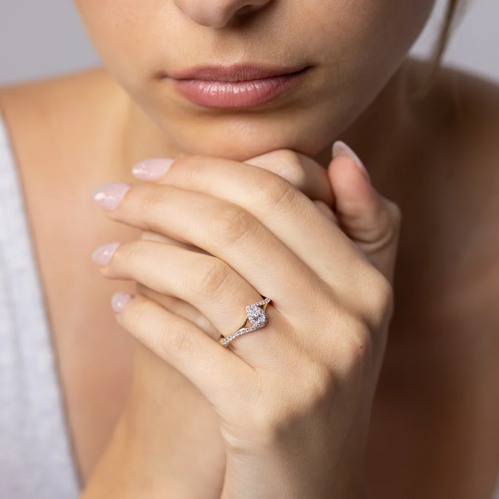 Luminesce Lab Grown 1/2 Carat Diamond Pear Ring in 9ct Yellow Gold - Image 3
