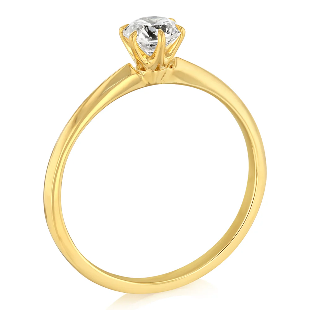 Luminesce Lab Grown 1/2 Carat Diamond Solitaire Ring in 9ct Yellow Gold - Image 3