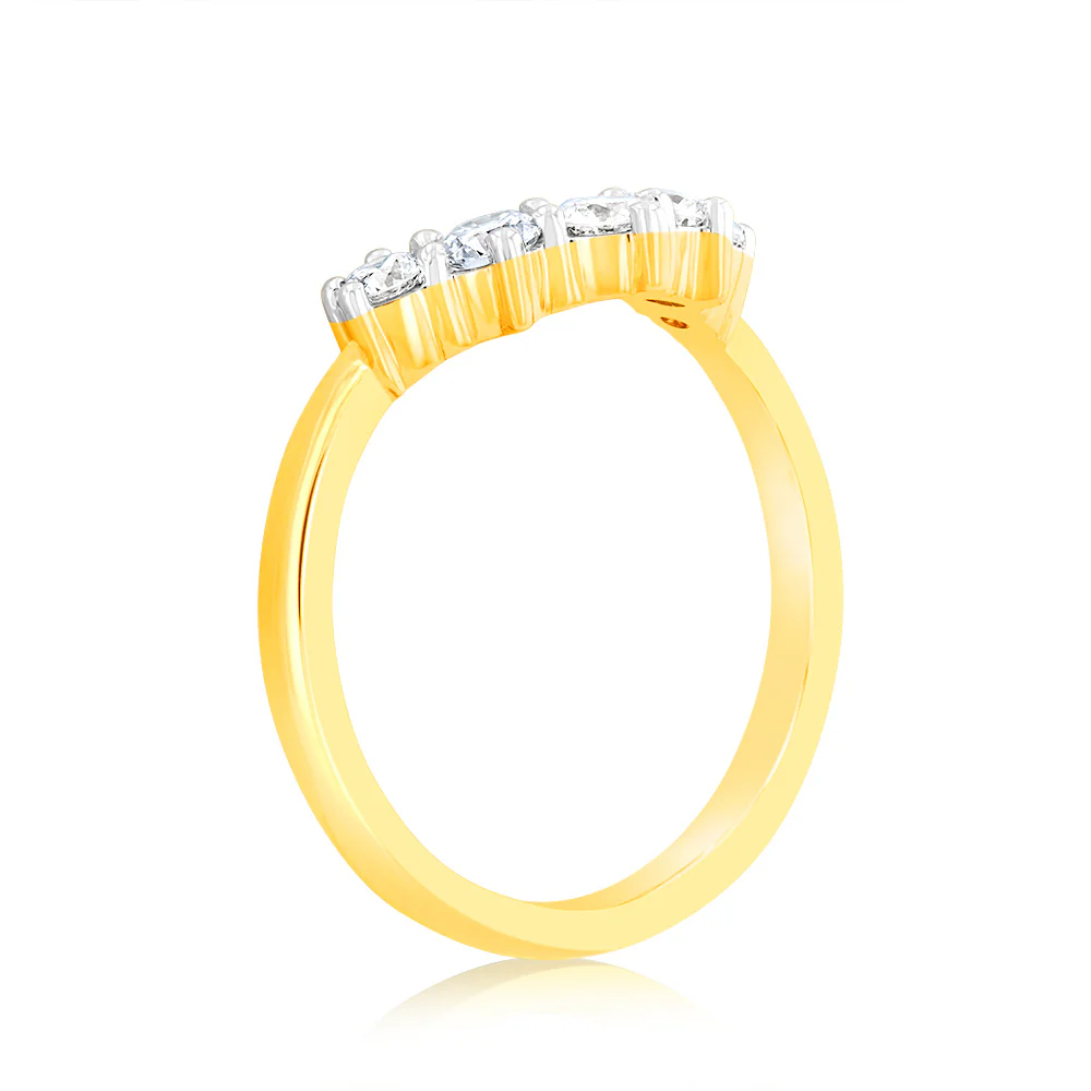 Luminesce Lab Grown 1/2 Carat Eternity Curve Diamond Ring in 18ct Yellow Gold - Image 3