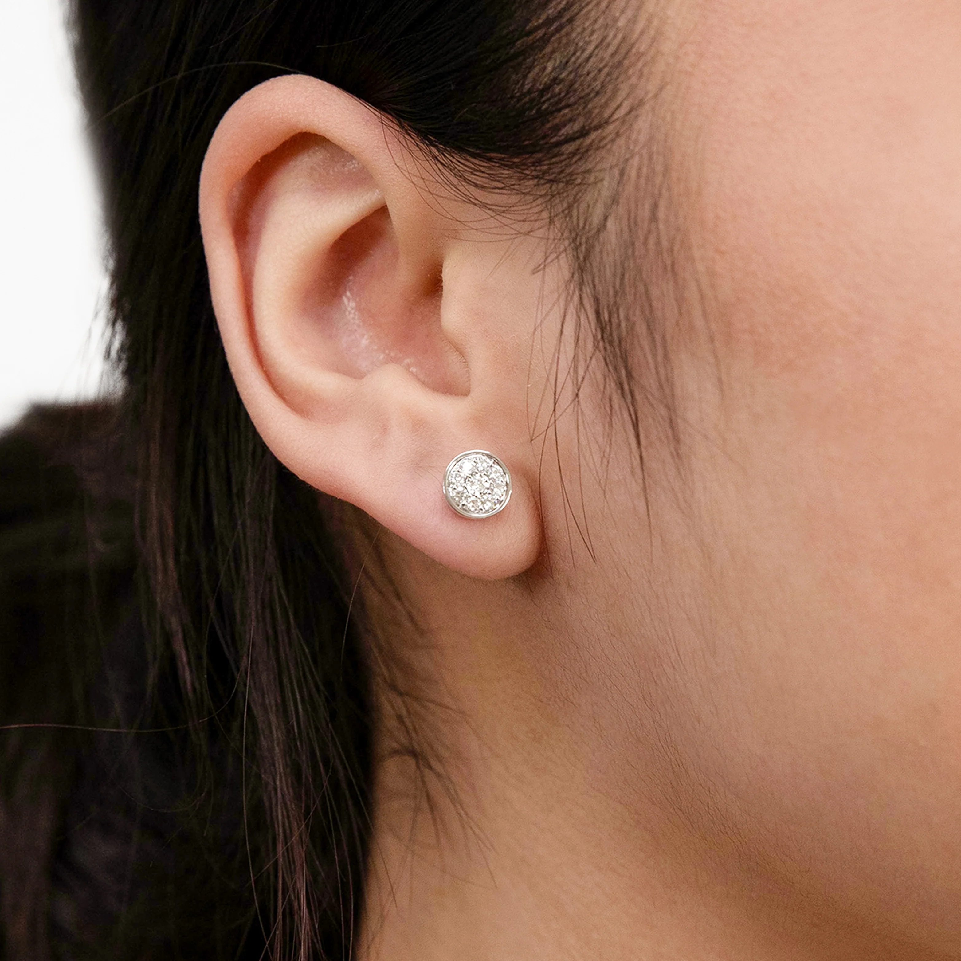 Luminesce Lab Grown 1/3 Carat Diamond Cluster Silver Studs - Image 2