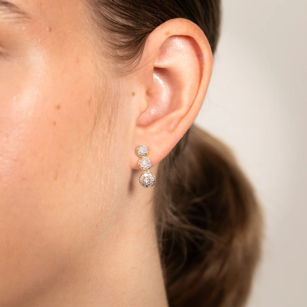 Luminesce Lab Grown 1/3 Carat Diamond Drop Earrings in 9ct Yellow Gold - Image 2