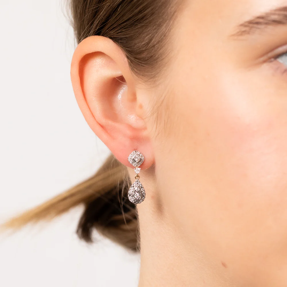 Luminesce Lab Grown 1/3 Carat Diamond Drop Earrings in 9ct Yellow Gold - Image 2