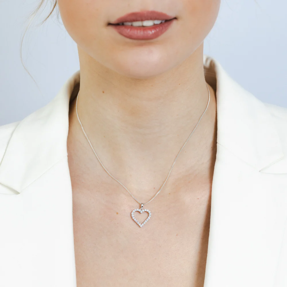 Luminesce Lab Grown 1/3 Carat Diamond Heart Pendant in 9ct White Gold - Image 2