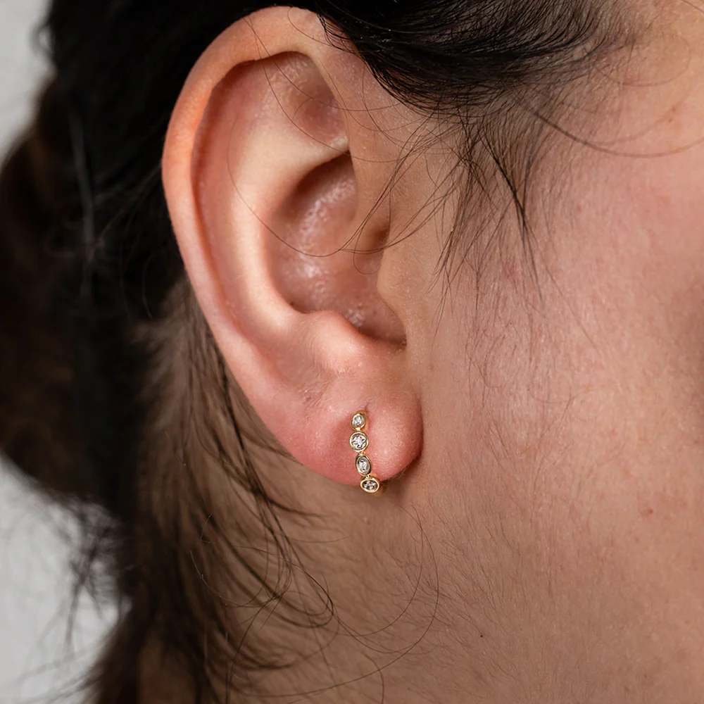 Luminesce Lab Grown 1/3 Carat Diamond hoops in 9ct Yellow Gold - Image 2