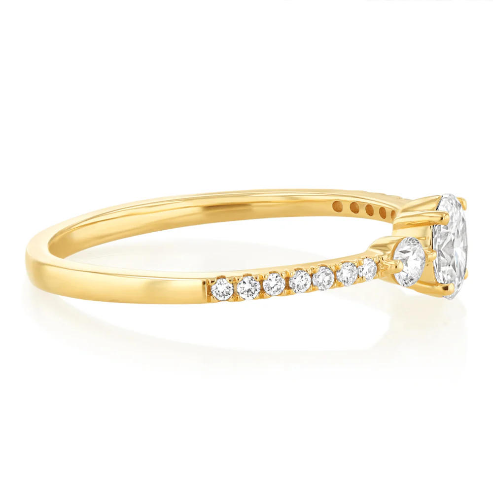 Luminesce Lab Grown 1/3 Carat Diamond Solitaire Ring in 9ct Yellow Gold - Image 2