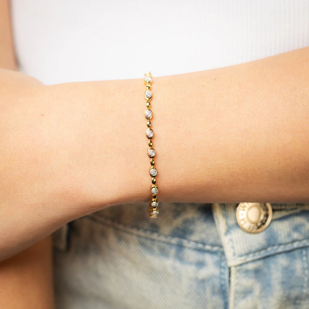 Luminesce Lab Grown 1/4 Carat Diamond Bracelet in Gold Plated Sterling Silver - Image 4