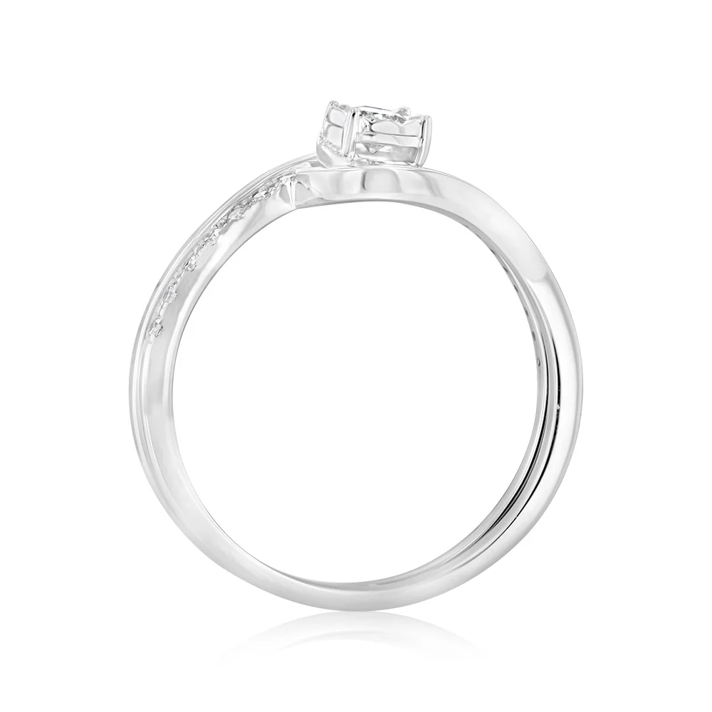 Luminesce Lab Grown 1/4 Carat Diamond Bridal Set Ring in 9ct White Gold - Image 3