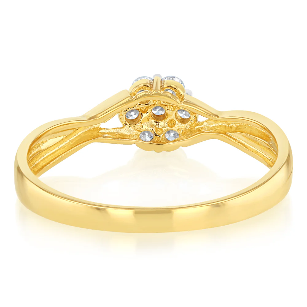 Luminesce Lab Grown 1/4 Carat Diamond Dress Ring in 9ct Yellow Gold - Image 4