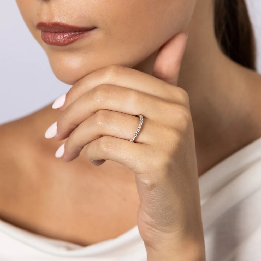 Luminesce Lab Grown 1/4 Carat Diamond Eternity Ring in Sterling Silver - Image 4