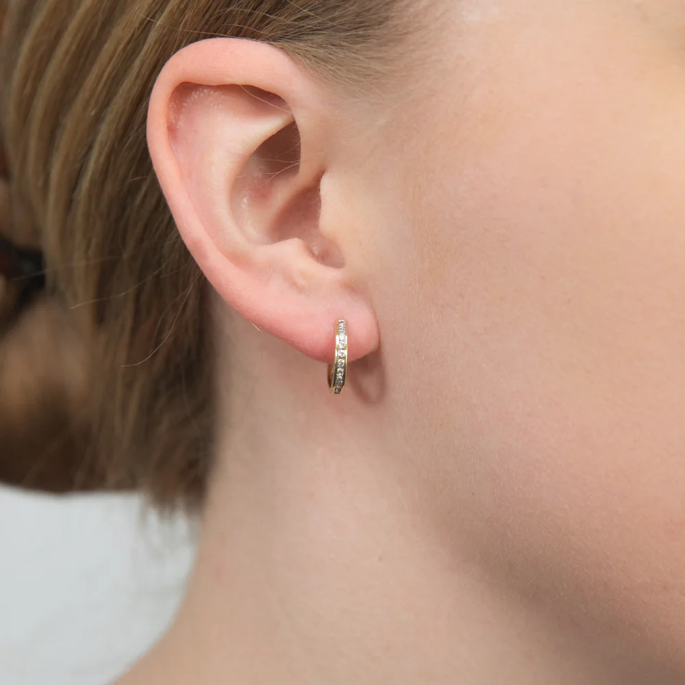 Luminesce Lab Grown 1/4 Carat Diamond Hoop Earring in 9ct Yellow Gold - Image 2
