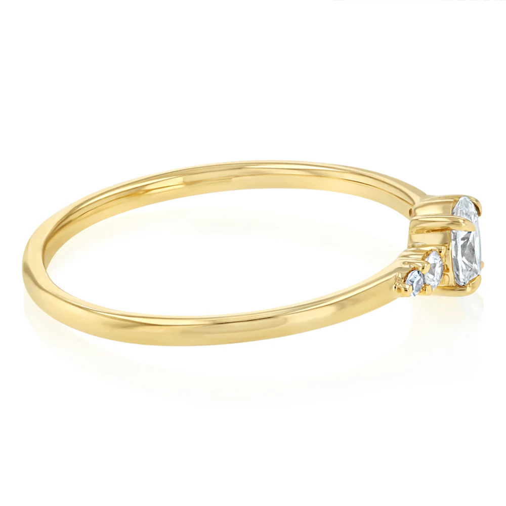 Luminesce Lab Grown 1/4 Carat Diamond Oval Ring in 9ct Yellow Gold - Image 2