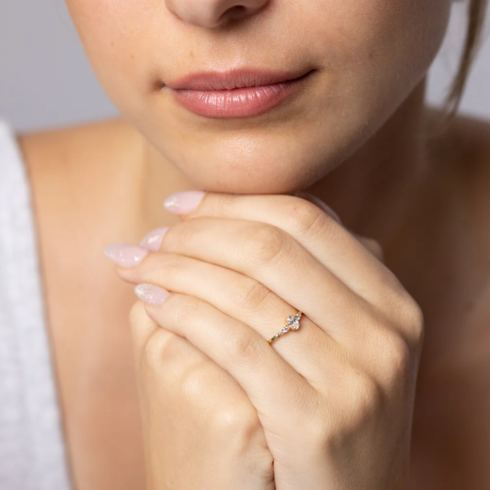 Luminesce Lab Grown 1/4 Carat Diamond Oval Ring in 9ct Yellow Gold - Image 3