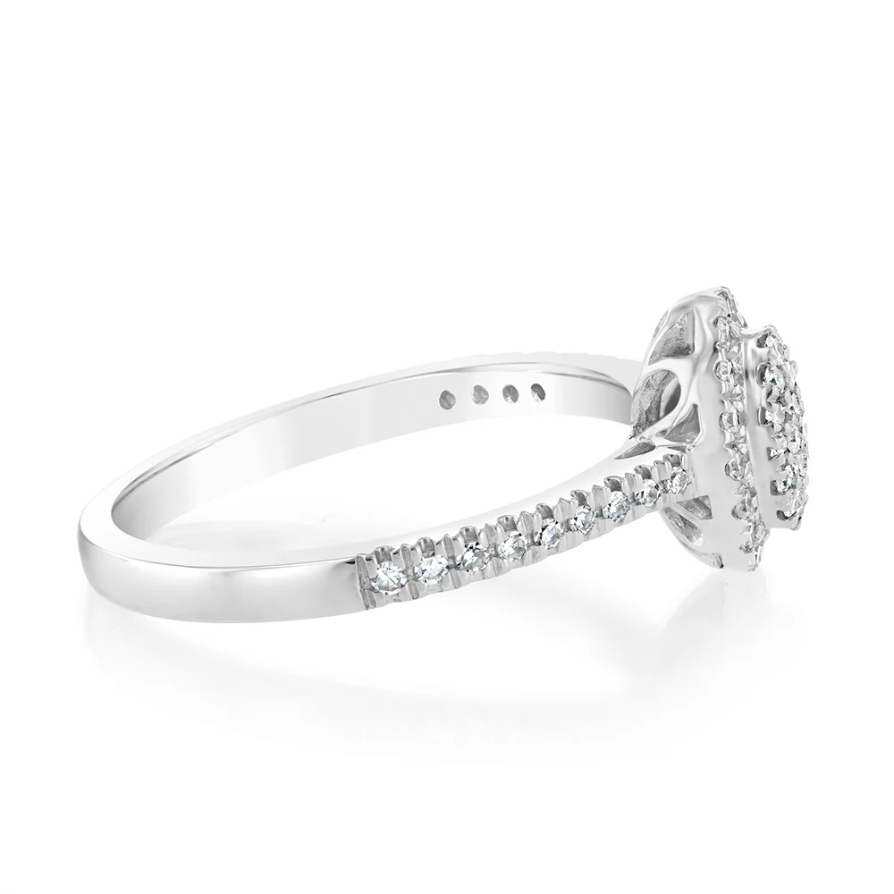 Luminesce Lab Grown 1/4 Carat Diamond Oval Shaped Ring in Sterling Silver - Image 2
