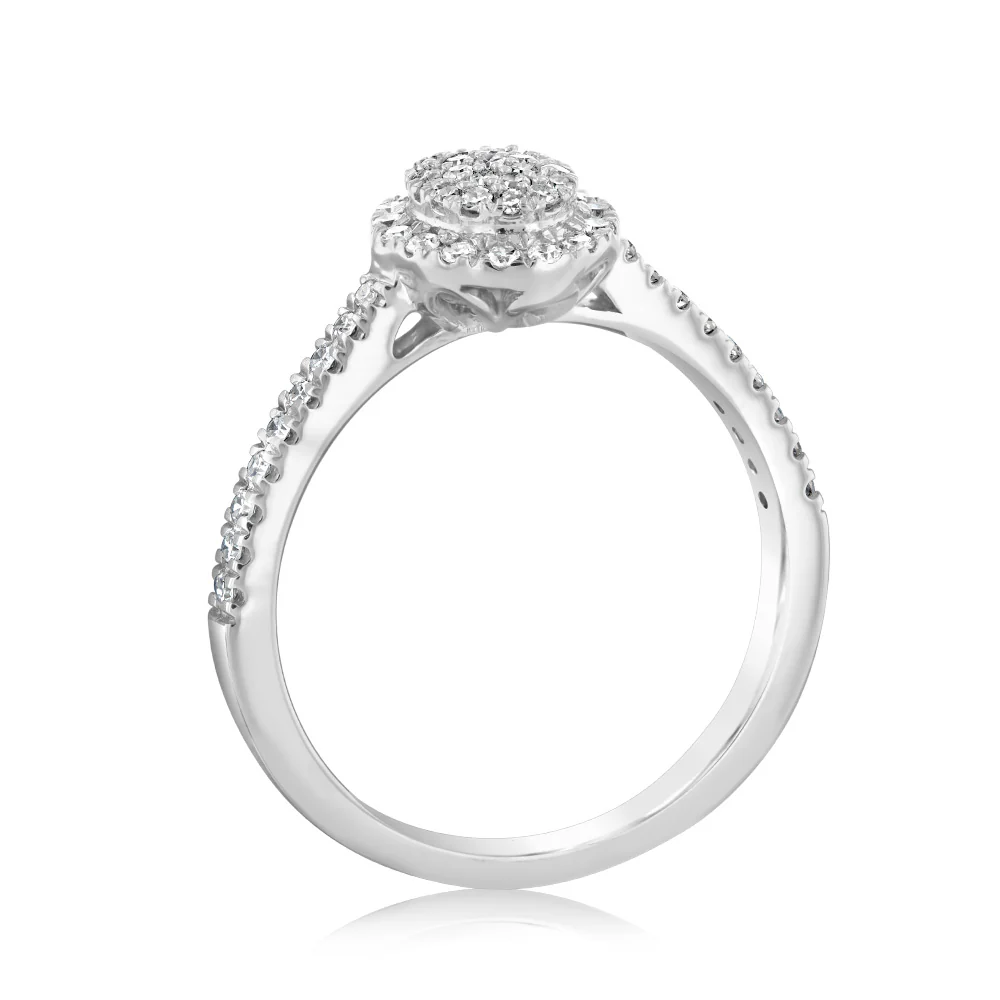Luminesce Lab Grown 1/4 Carat Diamond Oval Shaped Ring in Sterling Silver - Image 3