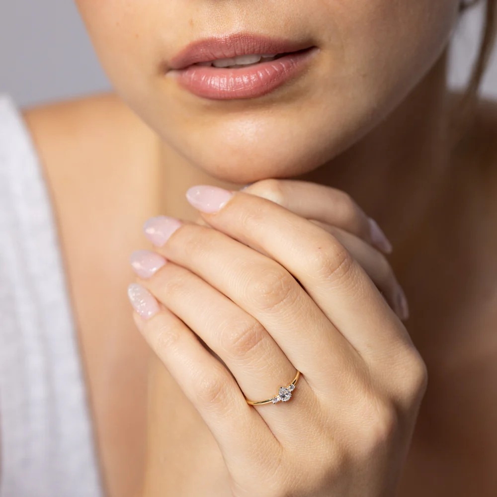 Luminesce Lab Grown 1/4 Carat Diamond Pear Ring in 9ct Yellow Gold - Image 3