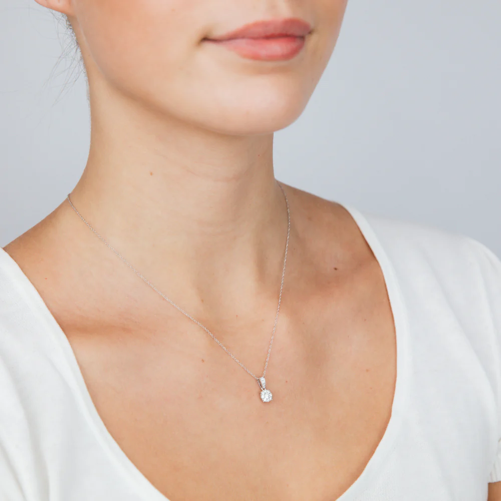 Luminesce Lab Grown 1/4 Carat Diamond Pendant in 9ct White Gold With adjustable Chain - Image 2
