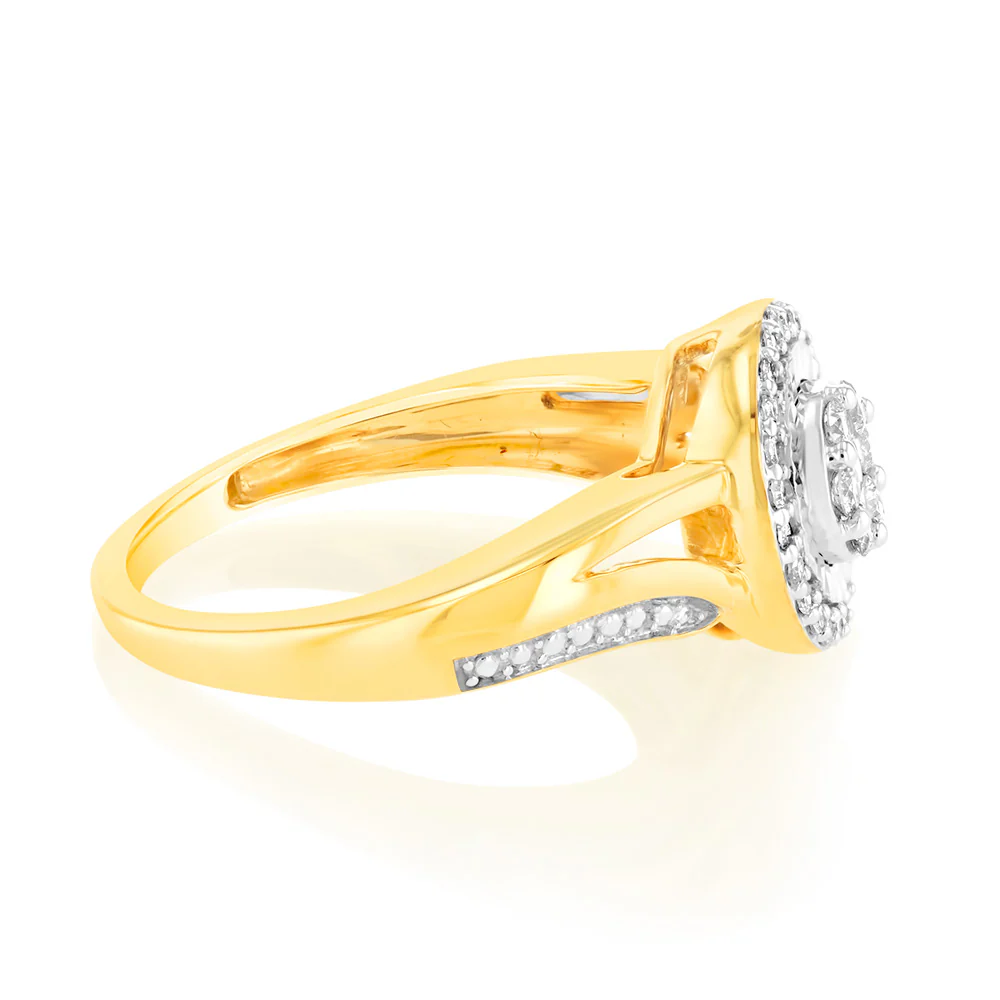 Luminesce Lab Grown 1/4 Carat Diamond Ring in 9ct Yellow Gold - Image 2