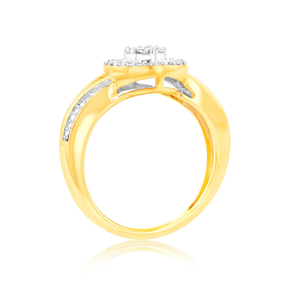 Luminesce Lab Grown 1/4 Carat Diamond Ring in 9ct Yellow Gold - Image 3