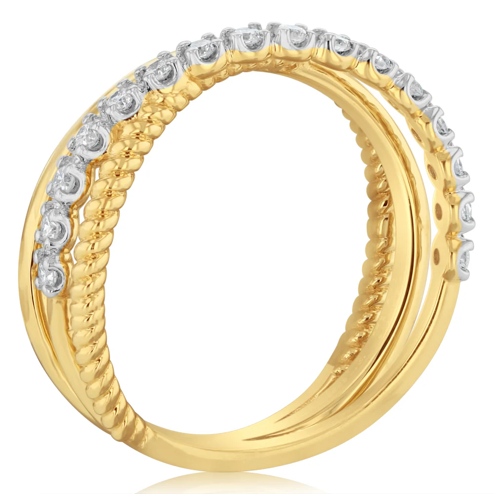 Luminesce Lab Grown 1/4 Carat Diamond Ring in 9ct Yellow Gold - Image 3