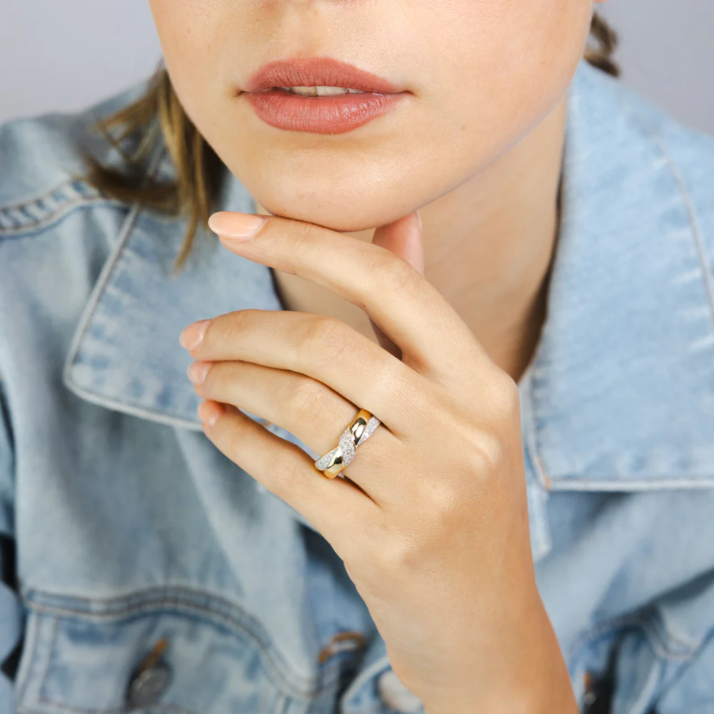 Luminesce Lab Grown 1/4 Carat Diamond Ring in Gold Plated Silver - Image 3