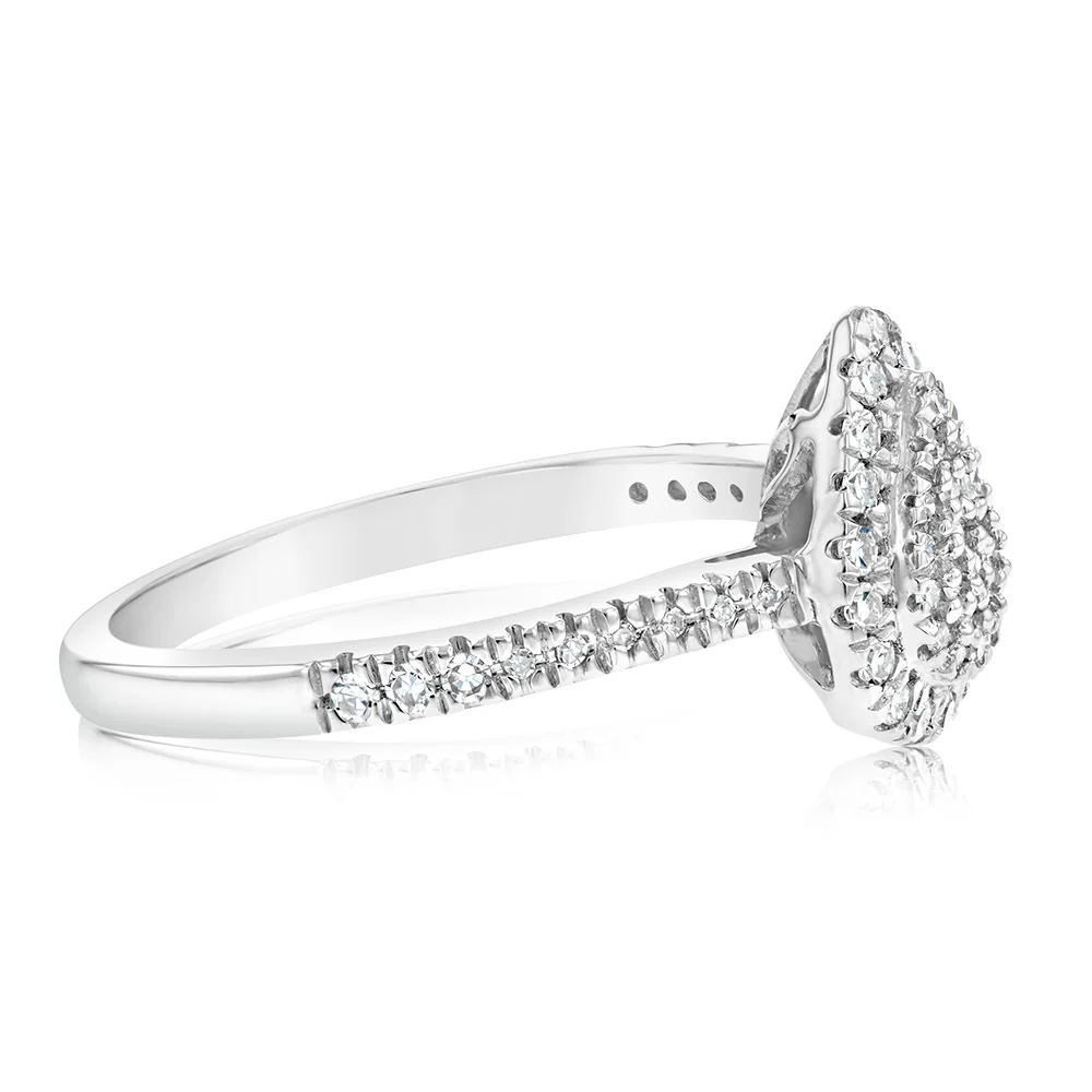 Luminesce Lab Grown 1/4 Carat Diamond Silver Ring with 59 Diamonds - Image 2