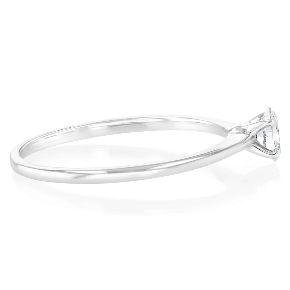 Luminesce Lab Grown 1/4 Carat Diamond Solitaire Oval Ring in Sterling Silver - Image 2