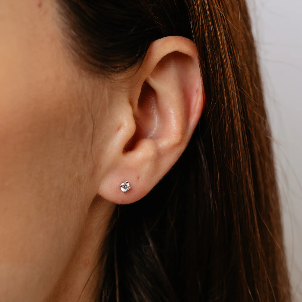 Luminesce Lab Grown 1/4 Carat Diamond Solitaire Stud Earrings in 9ct White Gold - Image 2