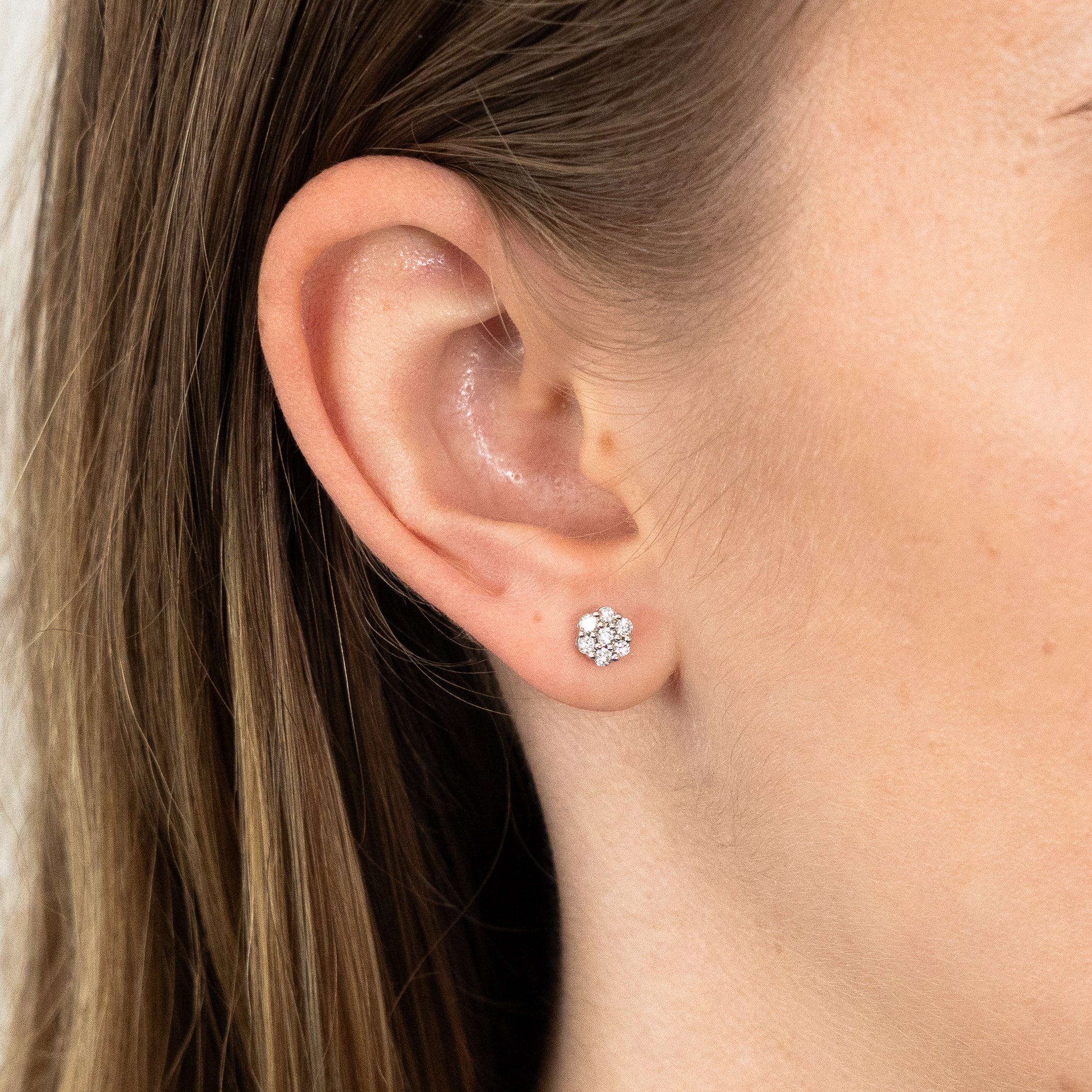 Luminesce Lab Grown 1/4 Carat Diamond Stud Earrings in 10ct White Gold - Image 2