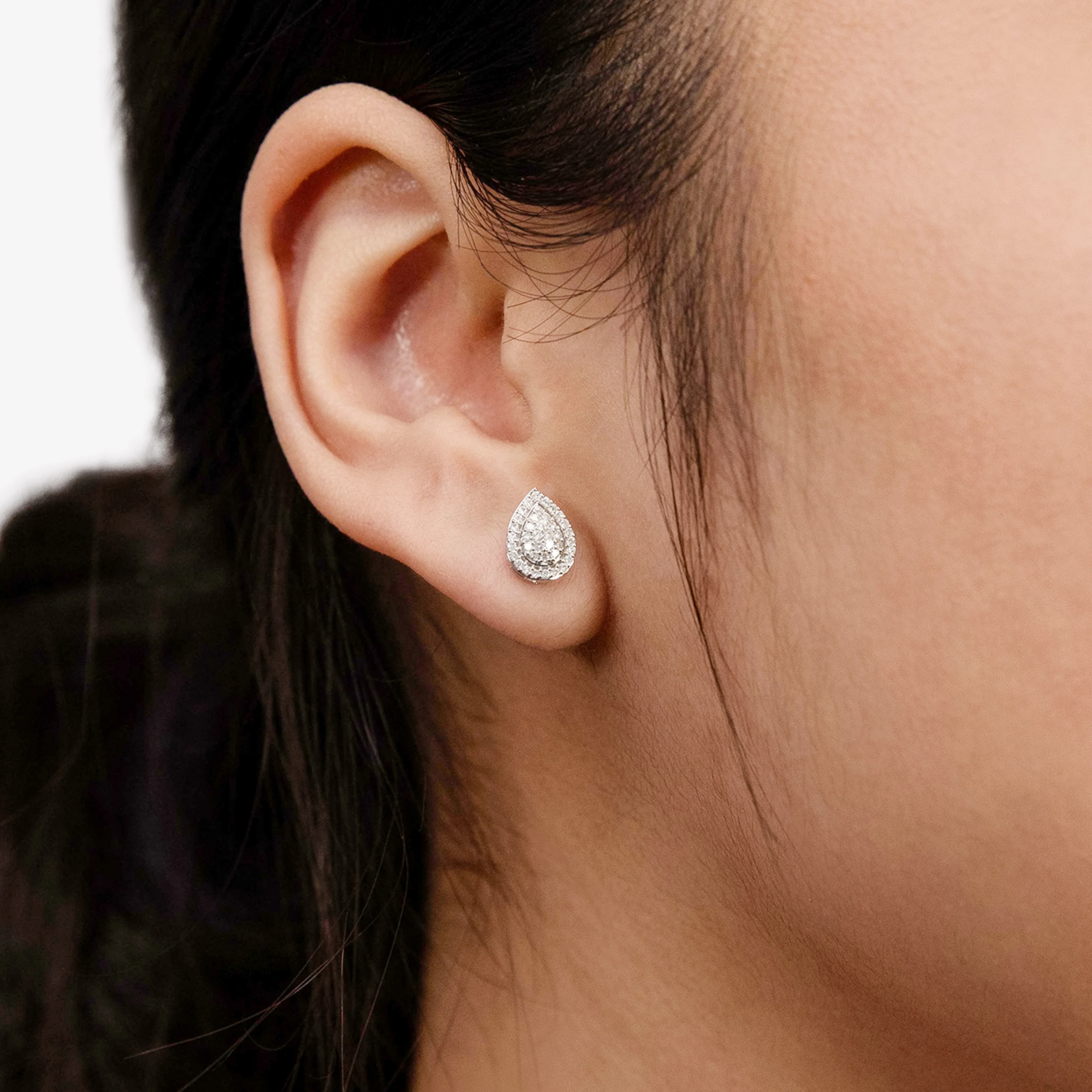 Luminesce Lab Grown 1/4 Carat Diamond Stud Earrings in Sterling Silver - Image 2