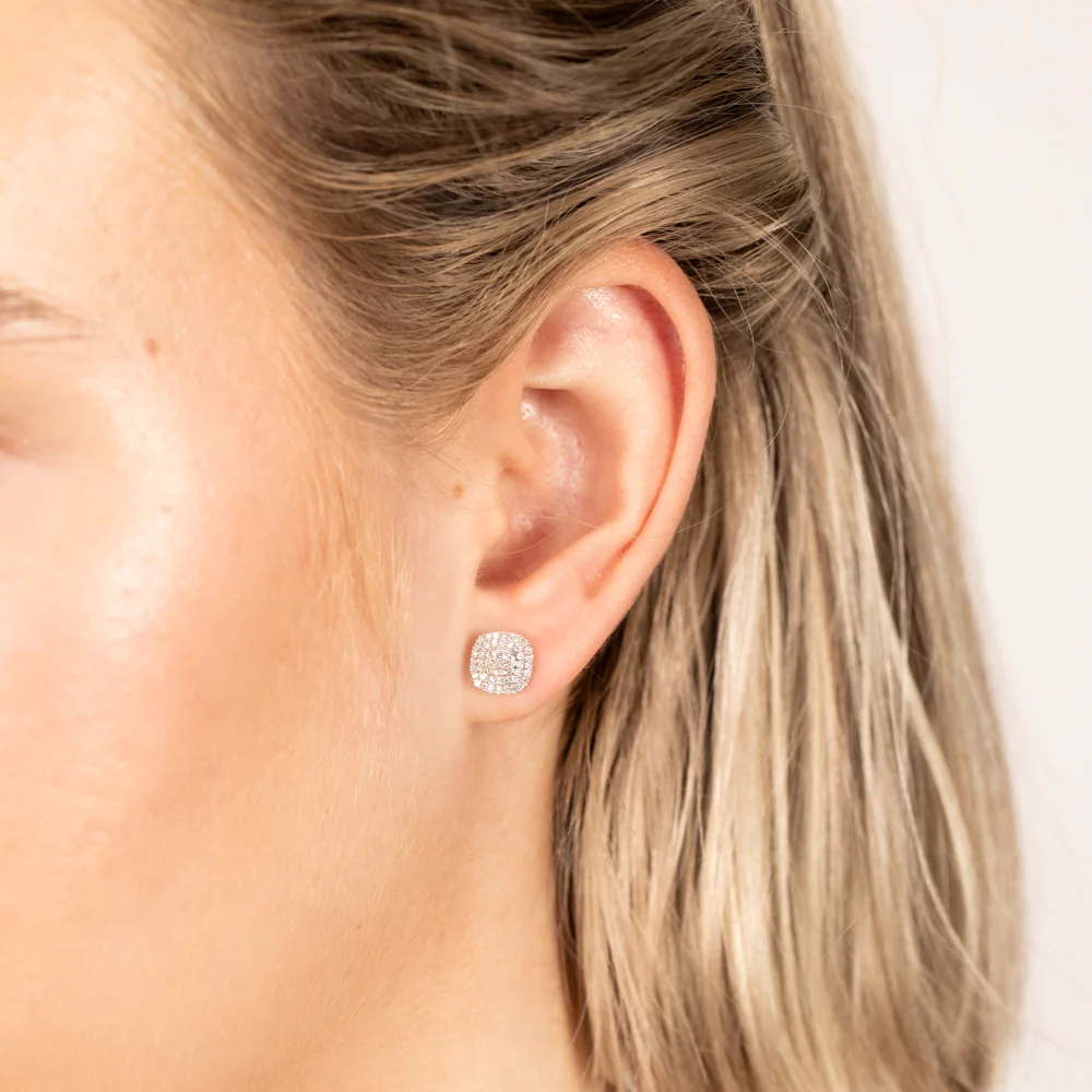 Luminesce Lab Grown 1/4 Carat Diamond Stud Earrings in Sterling Silver - Image 2