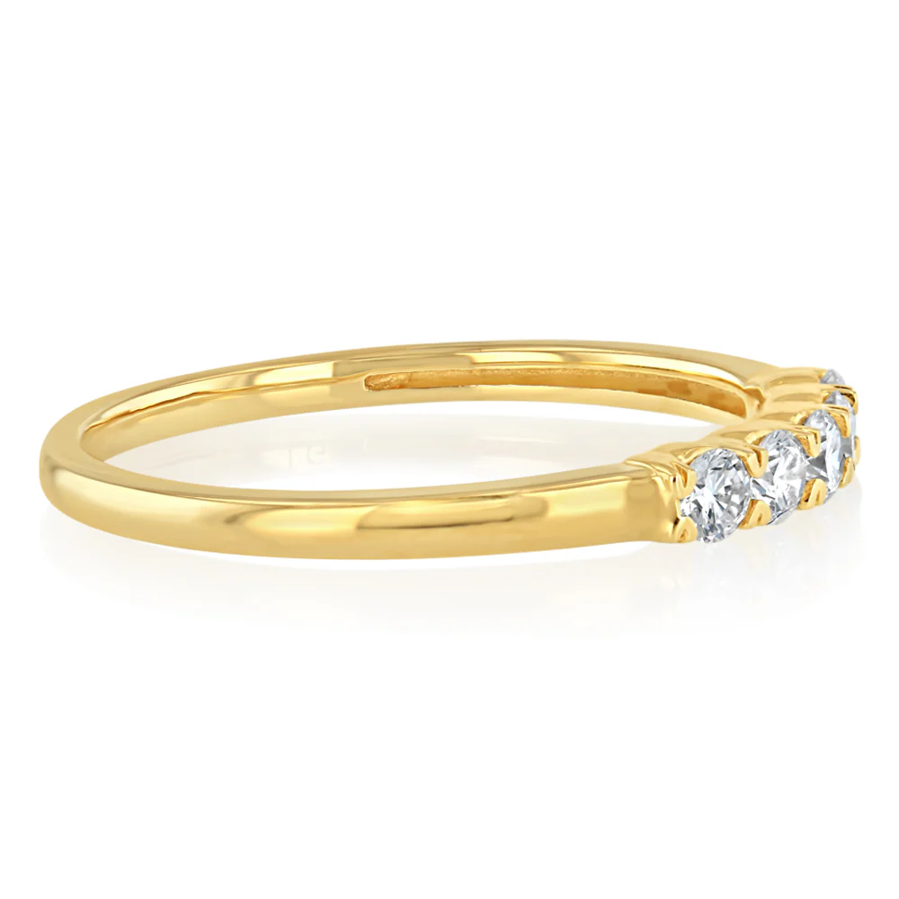 Luminesce Lab Grown 1/4 Carat Eternity Ring in 9ct Yellow Gold - Image 2