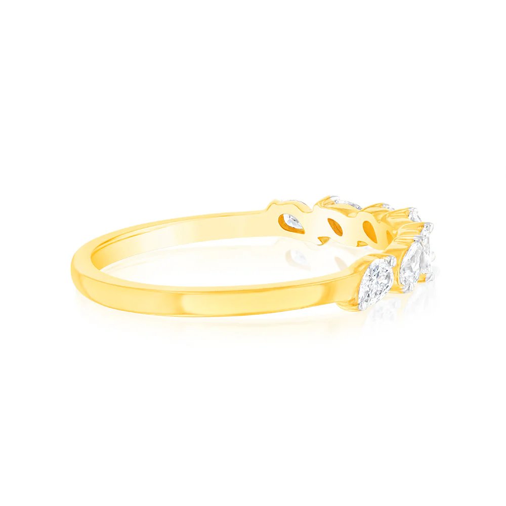 Luminesce Lab Grown 1/4 Carat Marquise Diamond Dress Ring in 9ct Yellow Gold - Image 2