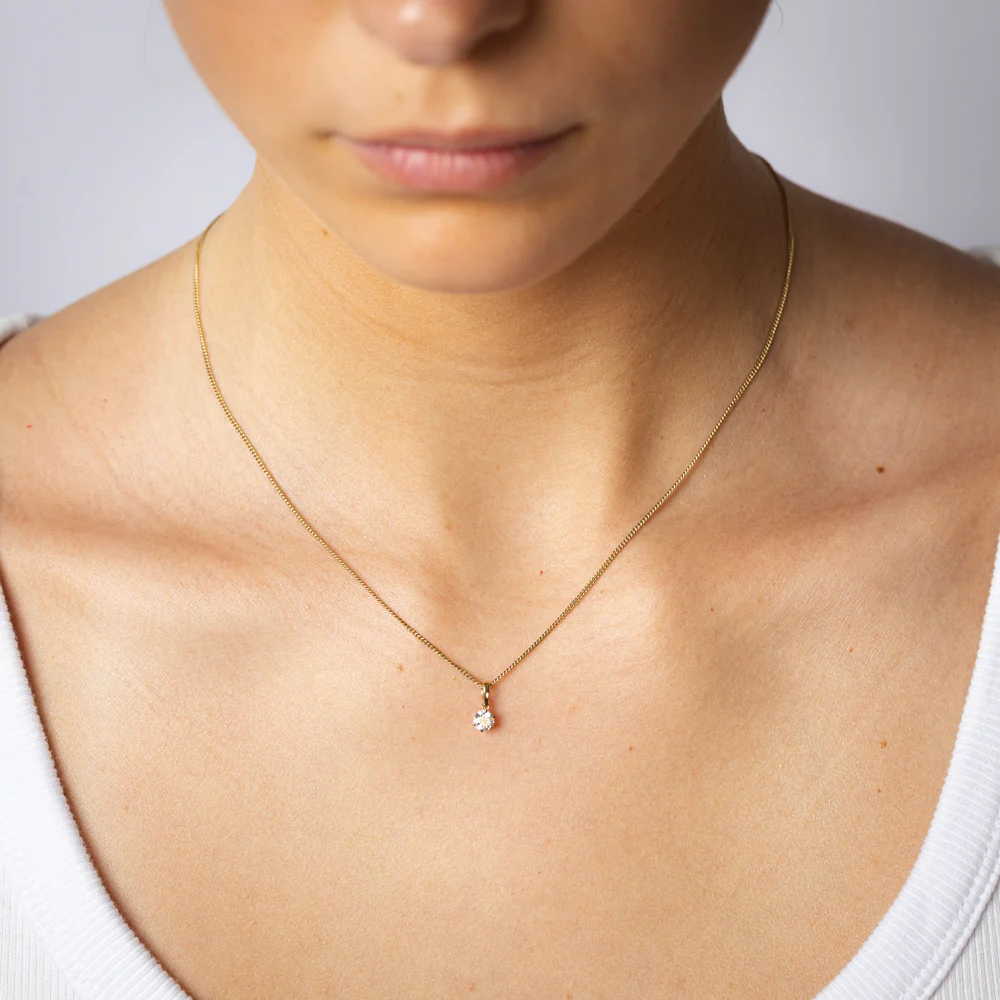 Luminesce Lab Grown 1/4 Carat Solitaire Diamond Pendant in 9ct Yellow Gold - Image 2