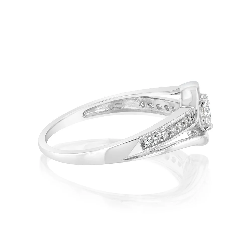 Luminesce Lab Grown 1/4 Carat Wrap Around Ring in Sterling Silver - Image 2