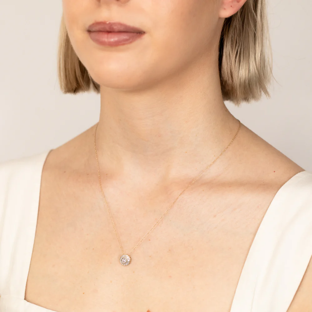 Luminesce Lab Grown 1/4Carat Diamond Bezel Pendant with Chain in 9ct Yellow Gold - Image 2