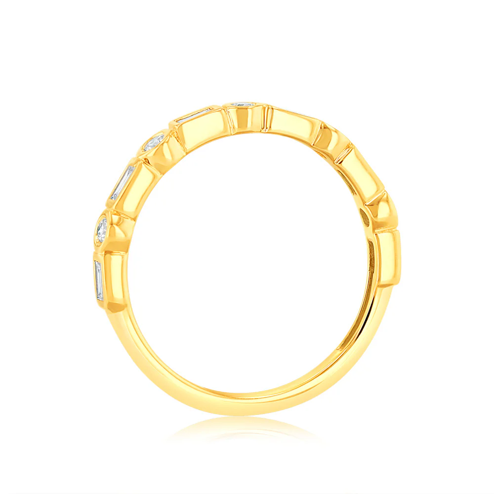Luminesce Lab Grown 1/5 Carat Diamond Eternity Ring in 9ct Yellow Gold - Image 3