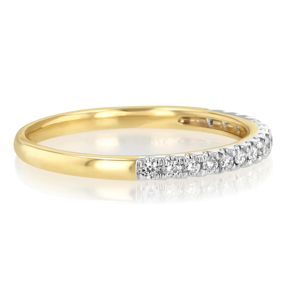 Luminesce Lab Grown 1/5 Carat Diamond Eternity Ring in 9ct Yellow Gold - Image 2