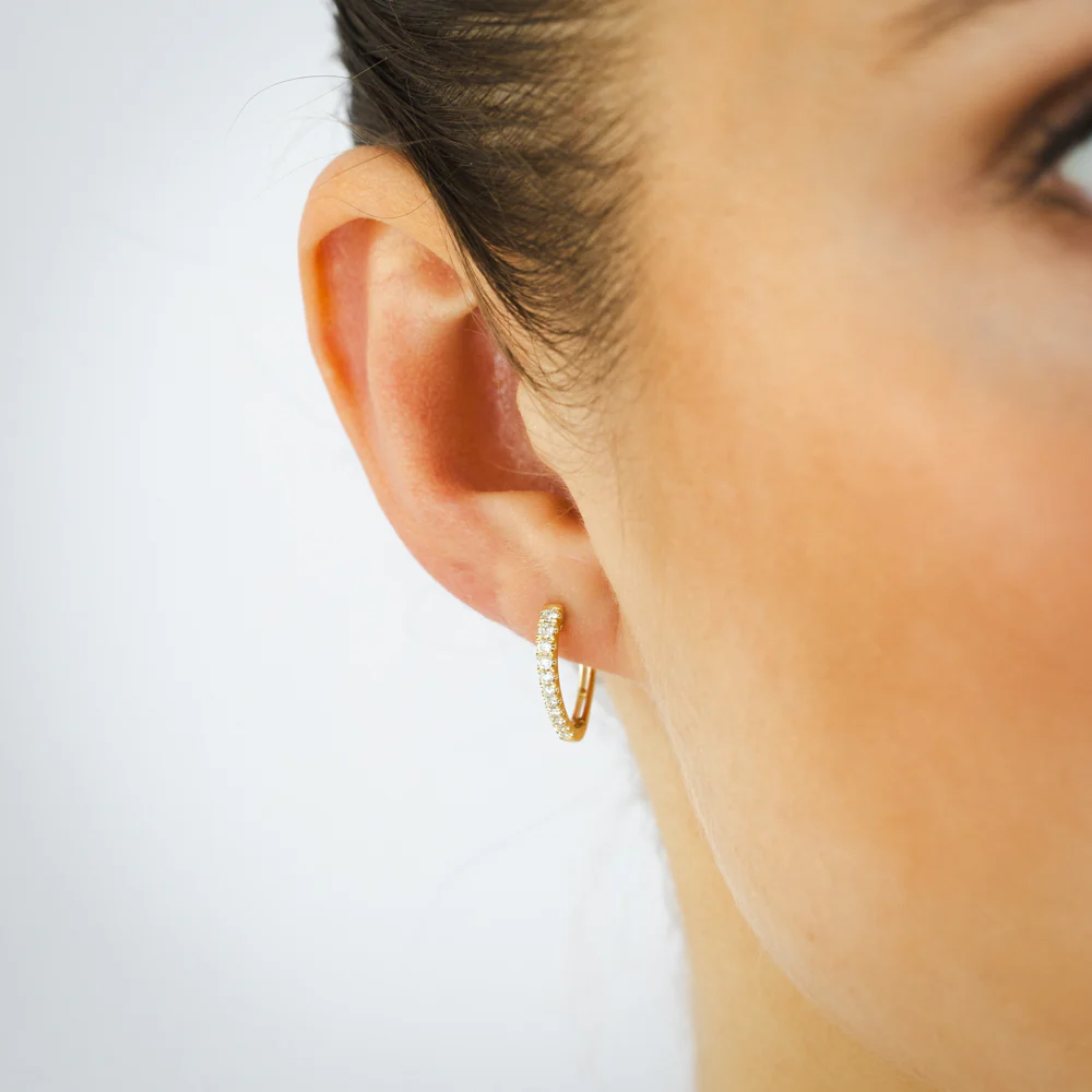 Luminesce Lab Grown 1/5 Carat Diamond Hoop Earrings in 9ct Yellow Gold - Image 2