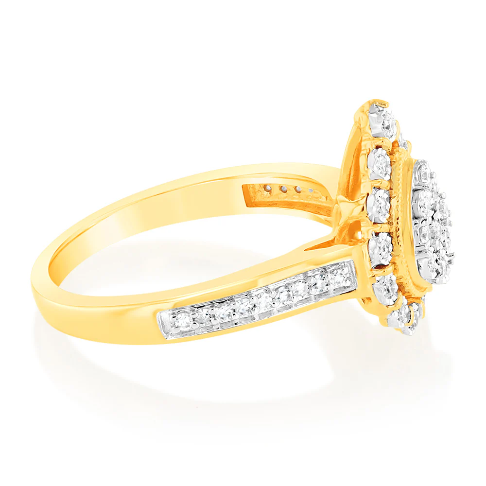 Luminesce Lab Grown 1/5 Carat Diamond Ring in 9ct Yellow Gold - Image 2